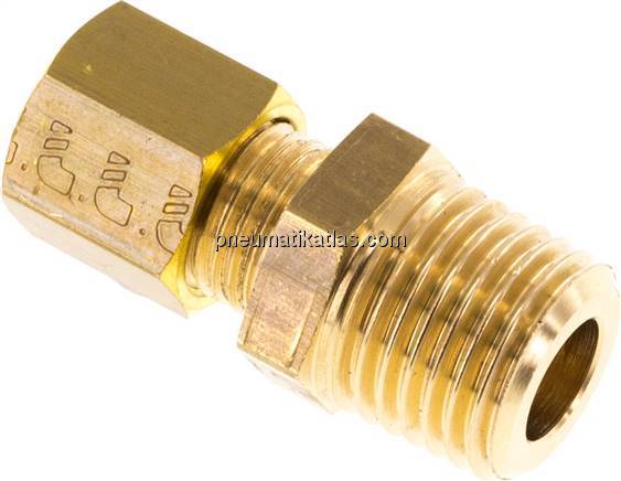 Gerade Klemmringverschraubung R 1/4"-5 (M10x1)mm, Messing