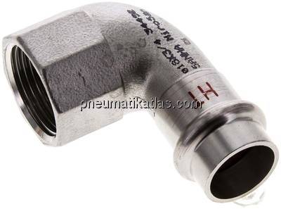 Pressfitting, Winkel, 18mm / Rp 3/4" IG, 1.4404
