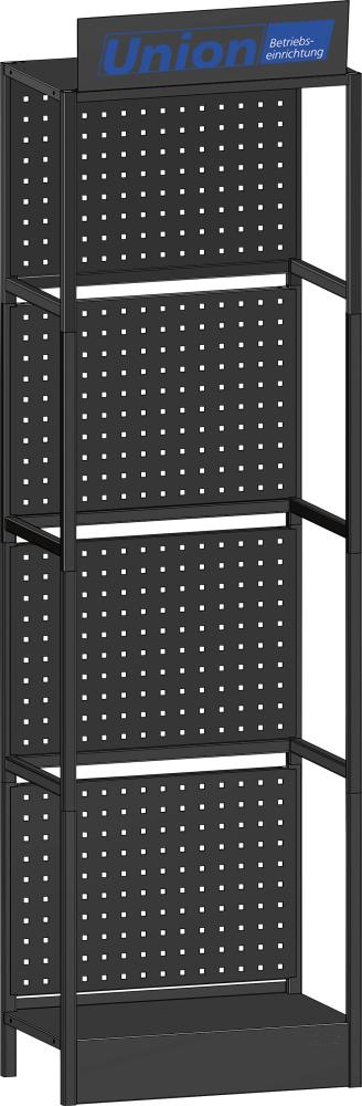 UNION C-Teile Modulturm 54 Lochplattenmodule Lochung 10X10 mm RAL 7016UNION Beschriftungsschild