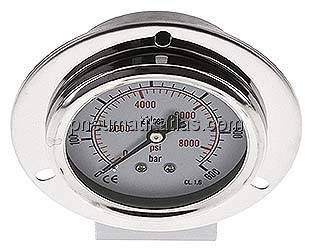 Glycerin-Einbaumanometer,Frontring, 63mm, 0 - 600 bar