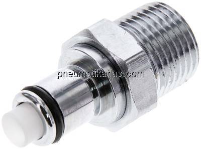 Kupplungsstecker (LC) mit Außengewinde, Messing verchromt