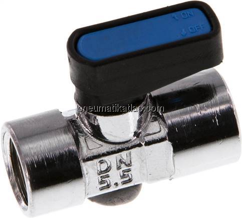 Messing-Minikugelhahn mit Entlüftungsbohrung G 1/4", PN 20