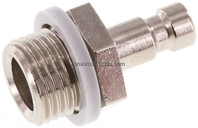 Kupplungsstecker (NW2,7) G 1/8"(AG), Messing vernickelt