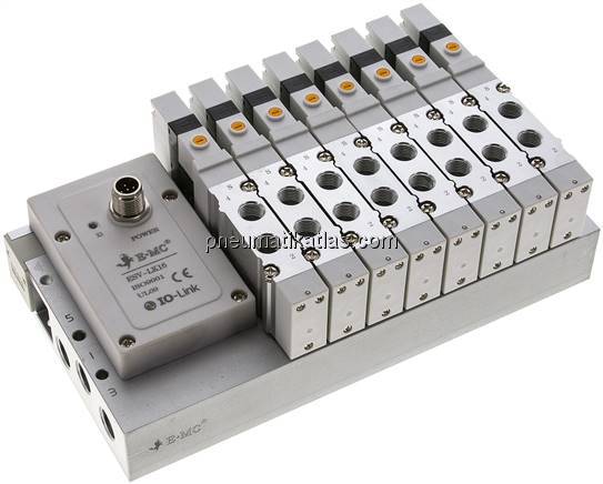 Ventilterminal 8x5/2-Wege, IO-Link, G 1/8" an Ventilen (oben)