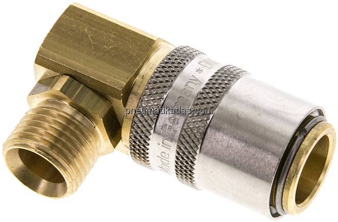 90°-Temperierkupplungsdose 13mm Zapfen,M 16x1,5(AG)