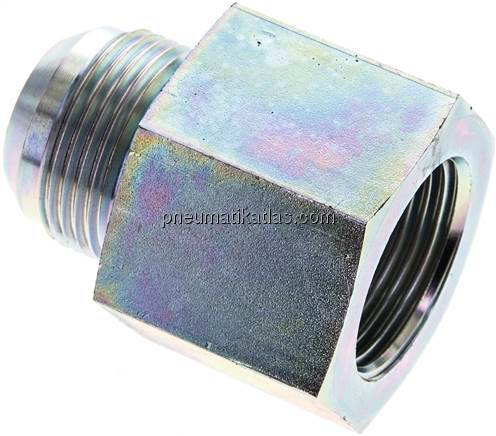 Reduziernippel UN 1-5/16"-12(JIC-AG)-G 1"(IG), Stahl verzinkt