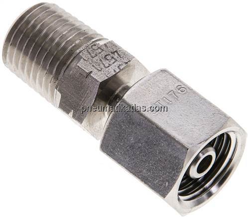 Einstellb. Schneidringverschr. 6 S-NPT 1/4", 1.4571