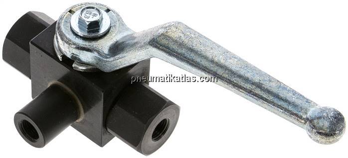 Hochdruck-3-Wege Kugelhahn, L-Bohrung, G 1/8", 0 - 400bar