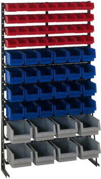 Norm-Regal-einseitig B1000xT250xH1725 mm 36 Kästen Gr.4/24Gr.3/ 8Gr.2 LA-KA-PE