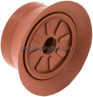 Flachsauger (feine Lippe), Ø 70x6mm, SBR (50A), rotbraun