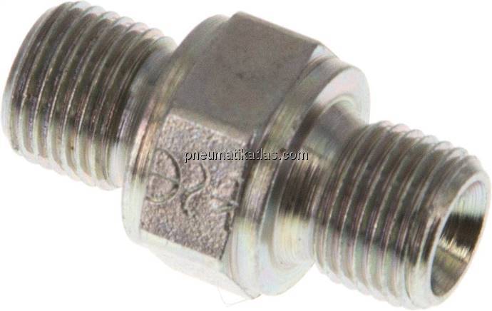 Hydraulik-Doppelnippel G 1/8"-G 1/8", Stahl verzinkt