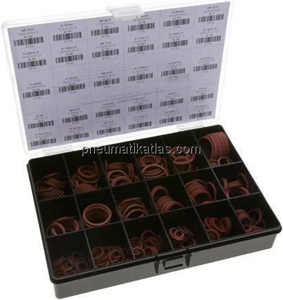 Dichtringsortiment, Vulkan-Fiber, 30 Abmessungen (4 - 33 mm)