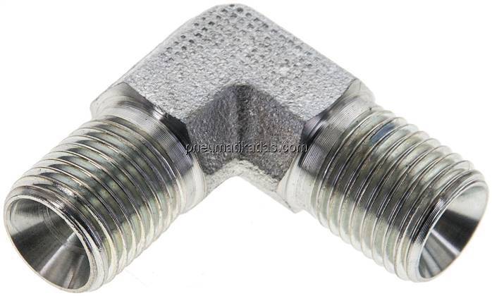 90°-Winkel, 60°Konus G 1/4"-G 1/4" (AG), Stahl verzinkt