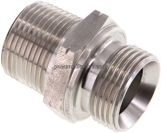 Doppelnippel G 1"-NPT 1", 1.4571