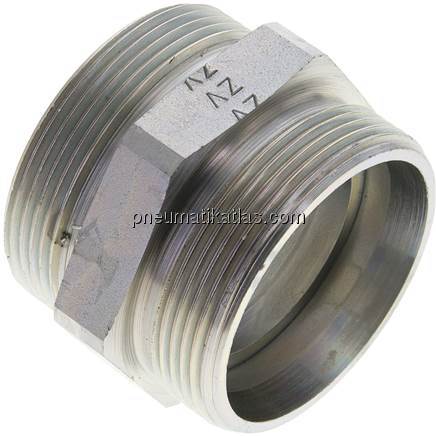 Gerade Schneidringverschraubung 42 L (M52x2), ohne Mutter & Schneidring, Stahl v