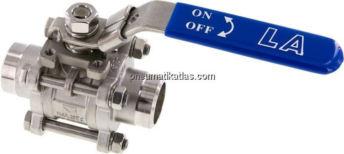 3-teiliger Edelstahl-Kugelhahn, Schweißende 33,7