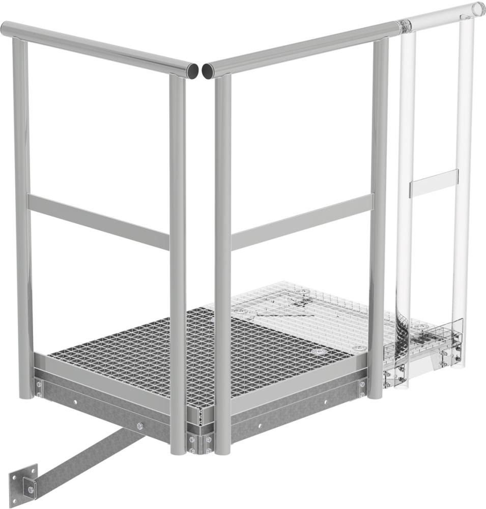 Grundpodest Stahl verzinkt B800xT800 mm GÜNZBURGER STEIGTECHNIK