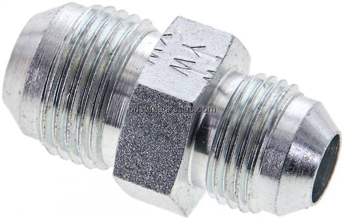 Doppelnippel UNF 7/8"-14(JIC)-UNF 3/4"-16(JIC), Stahl verzinkt