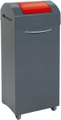 Wertstoffbeh. 75 l grau/rot, 975x380x320mm stumpf