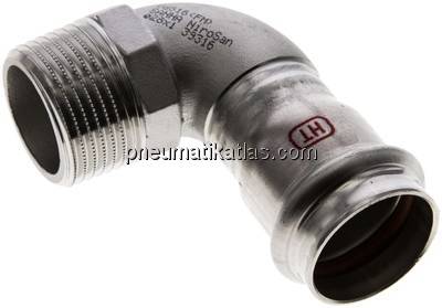 Pressfitting, Winkel, 28mm / R 1" AG, 1.4404