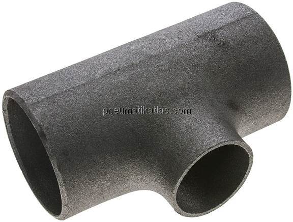 T-Stück 88,9x3,2mm - 60,3x2,9mm, P235GH-TC1 Stahl schwarz, nahtlos