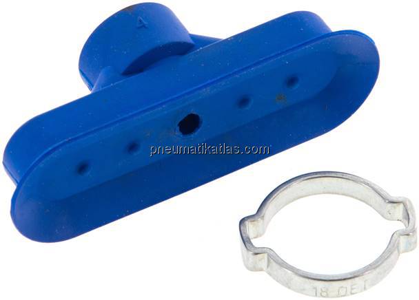 Ovalsauger, 60 x 20mm, Hub 3mm, PUR (65A), blau