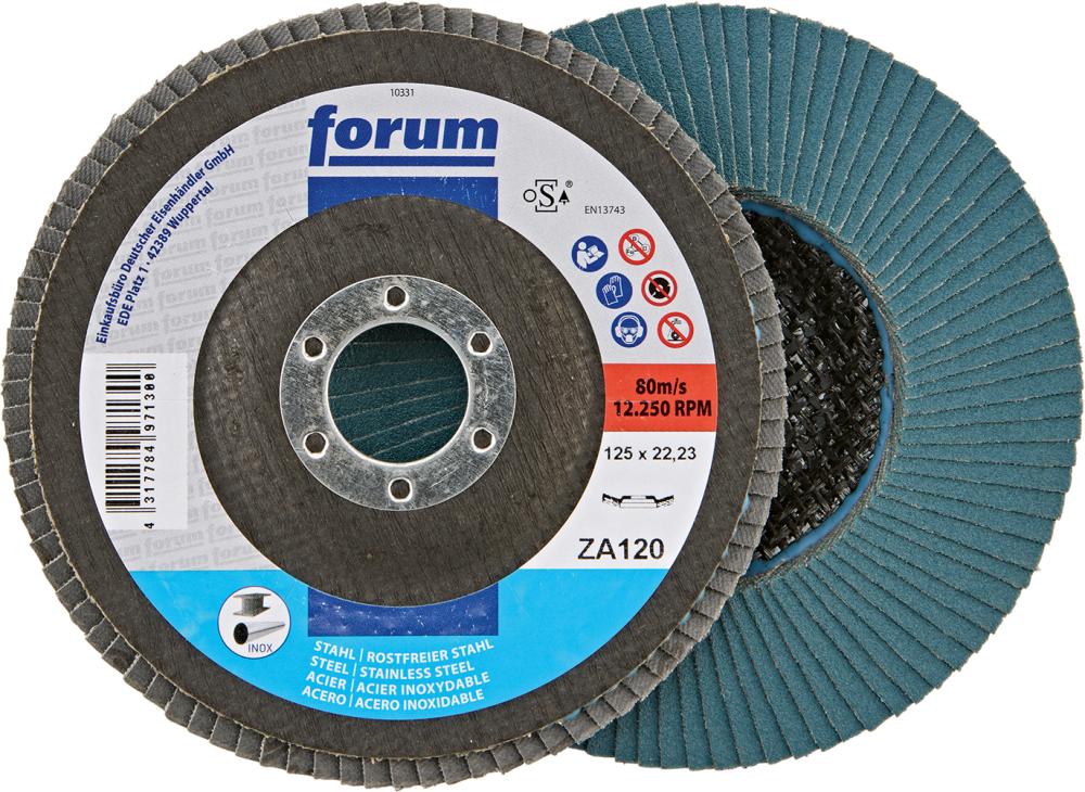 Fächerschleifscheibe 125mm, gewölbt, ZK 120 FORUM