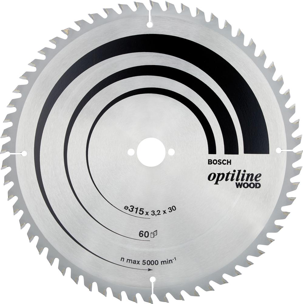 HM-Kreissägeblatt 315x3,2/2,2x30 60Z WBoschVE à 1 Stück OptilineWood f.Tischsägen