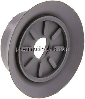 Flachsauger (feine Lippe), Ø 100x5mm, NBR (50A), grau