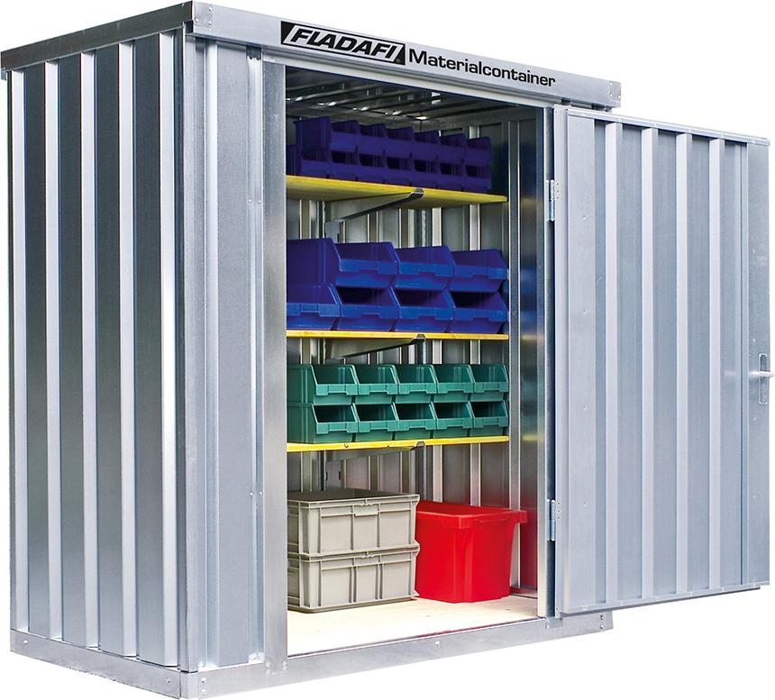 FLADAFI Lagercontainer MC 1100,verzinkt, zerlegt, ohne Boden ohne Boden