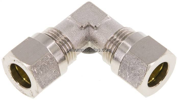 Winkel-Schneidringverschraubung 8 LL (M12x1), Messing vernickelt