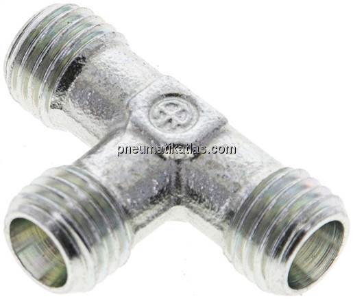 T-Schneidringverschraubung 6 L (M12x1,5), ohne Mutter & Schneidring, Stahl verzi