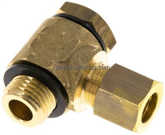 Winkel-Klemmringverschraubung G 1/4"-8 (M12x1)mm, Messing