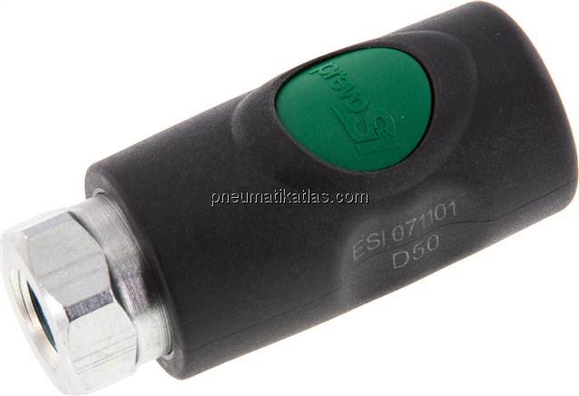 Sicherheits-Druckknopfkupplung (NW7,2), G 1/4" IG, Kunststoff