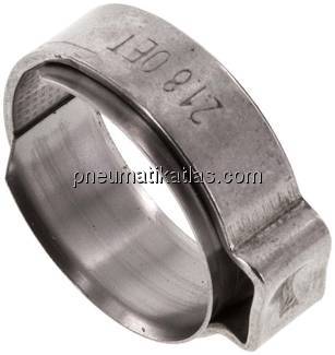 1-Ohr-Schlauchschelle 18,8 - 21,1mm, Edelstahl