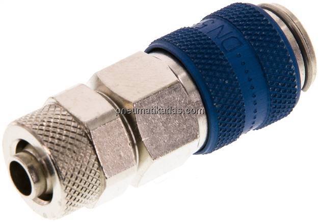 Kupplungsdose (NW5) 8x6mm Schlauch, Messing vernickelt