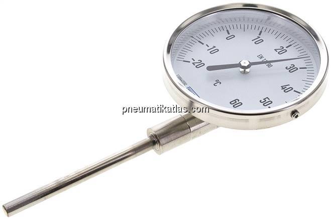 Bimetallthermometer, senkrecht D100/0 bis +80°C/160mm