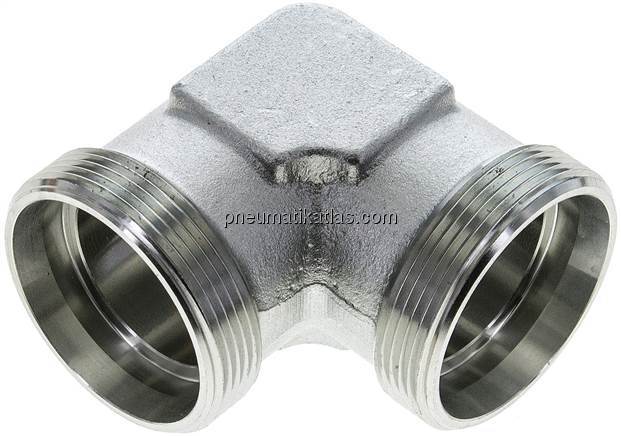 Winkel-Schneidringverschraubung 42 L (M52x2), ohne Mutter & Schneidring, Stahl v