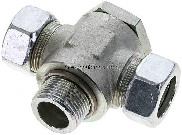 T-Schwenkverschraubung G 1"-28 L (M36x2), Stahl verzinkt