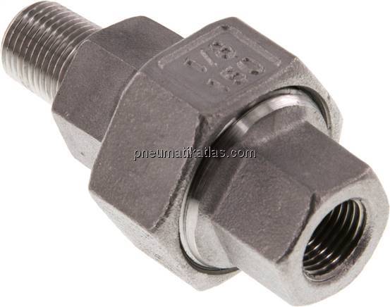 Verschraubung kon. dichtend, Rp 1/8"/R 1/8" (IG/AG)