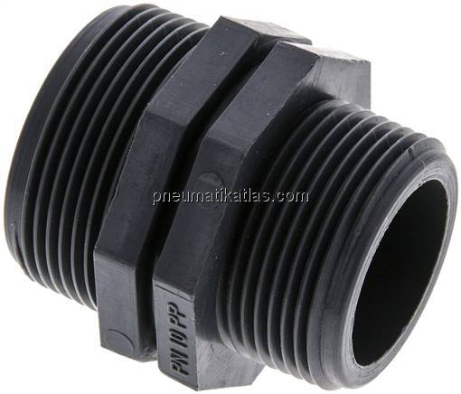 Doppelnippel G 1-1/2"-G 1-1/4", Polypropylen