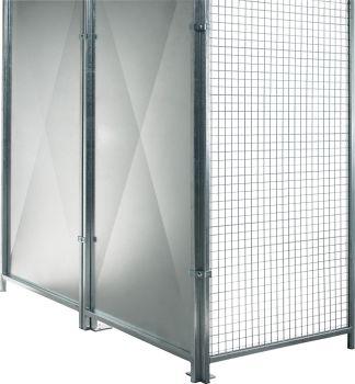 Gasflaschenlagerbox B3100xT2100xH2300 mm Doppelflügeltür feuerverzinkt mit Dach