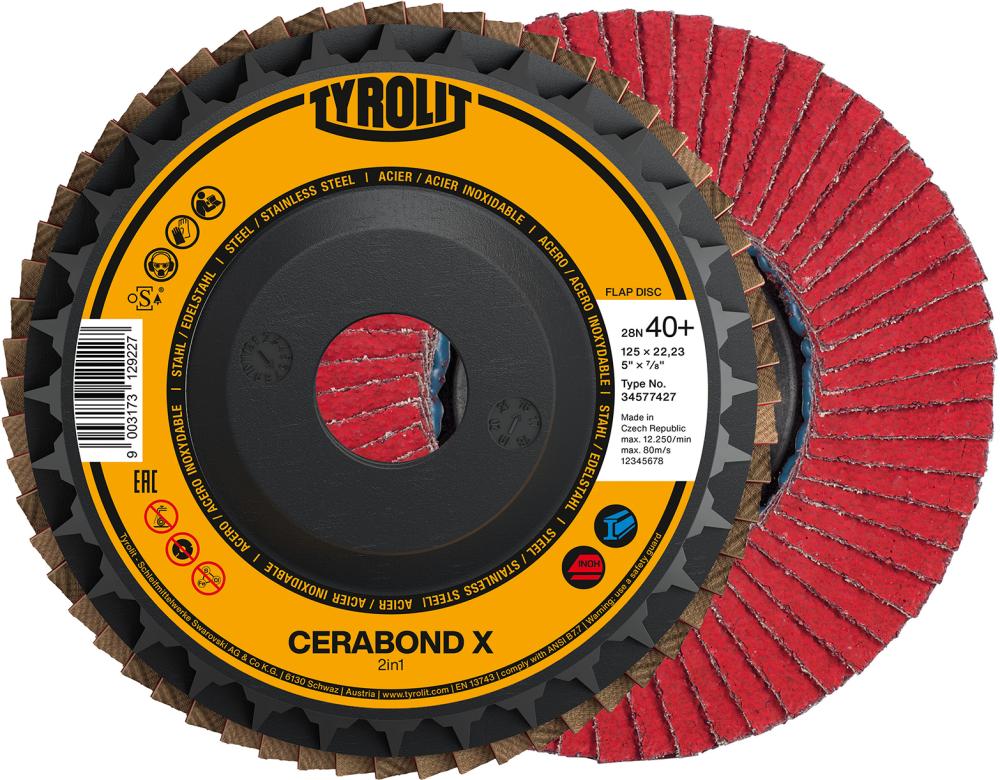 Fächerschleifs.CERABOND X125mm CA-60 gew. Tyrolit