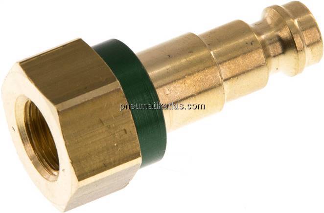 Kupplungsstecker (NW5) G 1/8"(IG), grün, Kreis Ø 10,5 mm