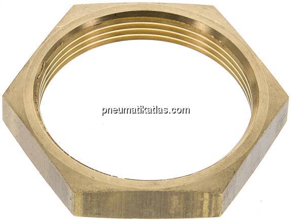Sechskant-Gegenmutter M 49x2, Messing