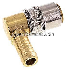 Temperierkupplungsdose (Winkel 90°) 13mm Zapfen, 13 (1/2")mm Schlauch