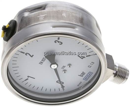 Chemie-Manometer senkrecht, 100mm, 0 - 4 bar