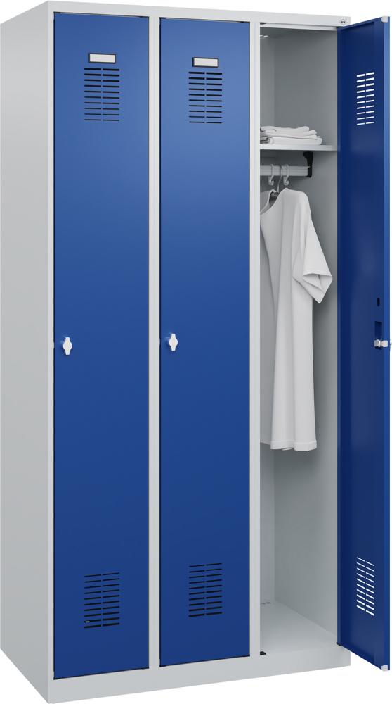 Garderobenschrank FORUM 4 Abteile RAL 7016/5010 Bodenstehend