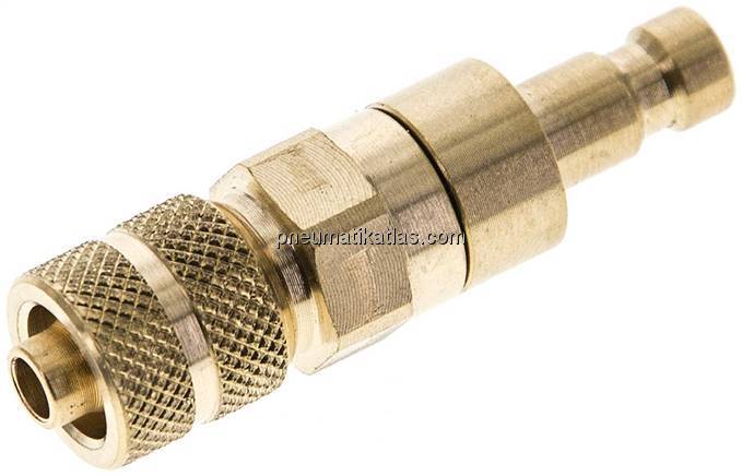 Kupplungsstecker (NW2,7) 6x4mm Schlauch, Messing