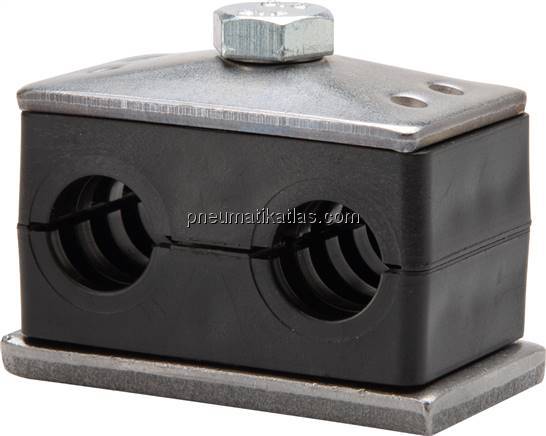 Exemplarische Darstellung: Doppelrohrschelle mit A